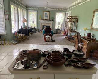 The middle table in this room is where most of the vintage items are.