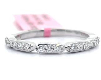 NEW! Modern 0.25 Carat Diamond Slim Stacking Ring in White Gold