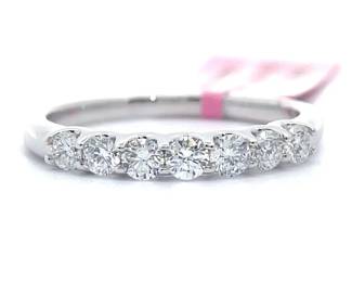 NEW! 0.50 Carat Diamond Slim Stacking Ring in 14k White Gold