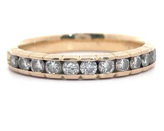 Versatile 0.40 Carat Natural Diamond 1/2 Eternity Stacking Ring in 14k Yellow Gold