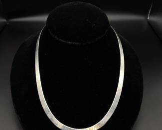 Classic Sterling Silver Herringbone Necklace – 6mm Width