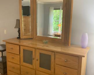 Also available, matching tall chest of drawers (not pictured, but seen in the mirror)