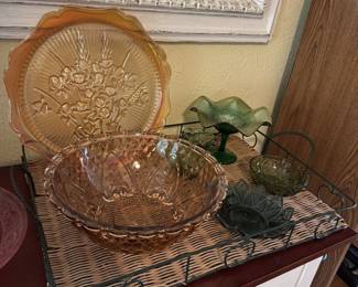Selection of Colored Glass Including Carnival