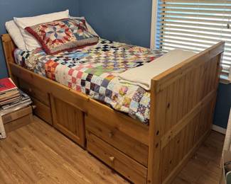 Vintage Twin Bed with Storage