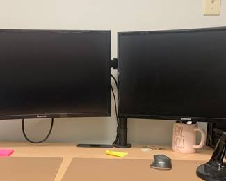 Dual mount curved monitors