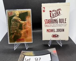 Michael Jordan Gold Basketball Card 1996-97 Fleer Ultra Card 23 Karat Serial Numbered