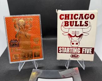 23 Karat Gold Chicago Bulls Limited Edition Card - Michael Jordan, Scottie Pippen Serial Numbered