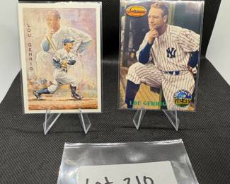 (2) Vintage Lou Gehrig Insert Cards