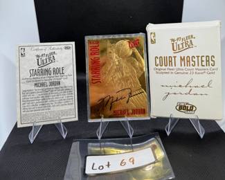 Michael Jordan Gold Basketball Card 1996-97 Fleer Courtmasters Card 23 Karat
