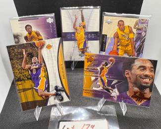 (5) Kobe Bryant Basketball Cards Los Angeles Lakers