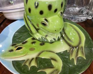 Fun Frog themed plate and cup
