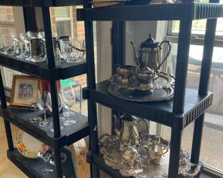 Silver Plated Serving pieces and tea sets