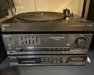 Sony turntable ,receiver and FM Stereo Tuner