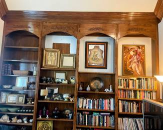 Library of books and decor