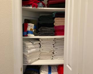 Assortment of linens and towels