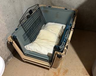 Several large dog kennels