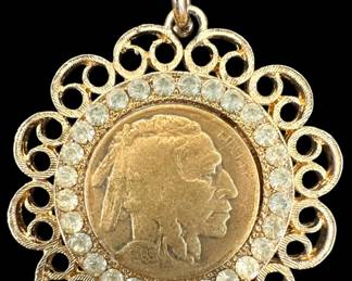 Signed Buffalo Nickel Pendant
