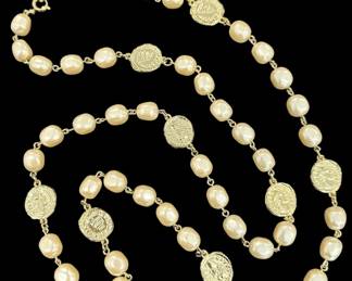 Long CoinLike Pendant Necklace
