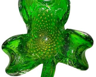 Art Glass Shamrock Bowl