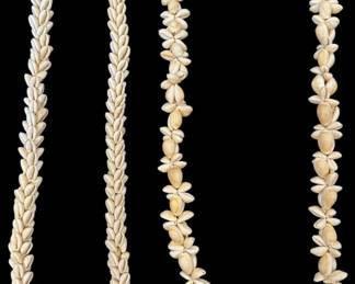 Two Long Cowry Shell Necklaces