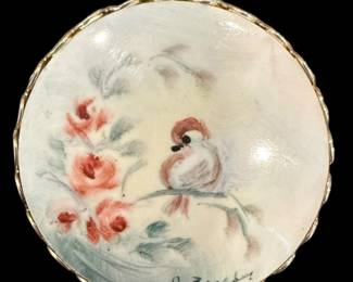 Signed Hand Painted Porcelain Pendant
