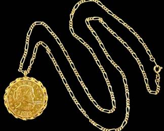 Susan B Anthony Coin Pendant Necklace