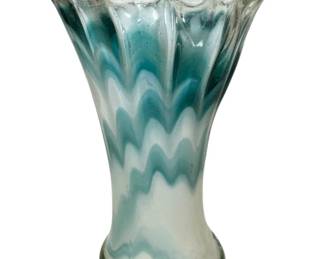 Blue and White Art Glass Vase