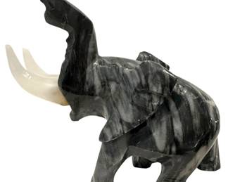 Carved Stone Elephant Figurine