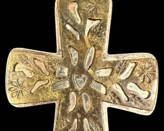 Large Mexican Silver Cross Pendant