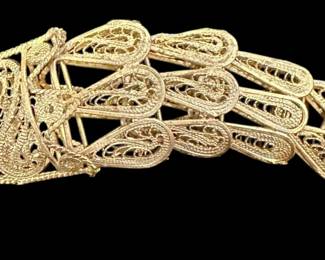 Articulated Gold Tone Fish Pendant