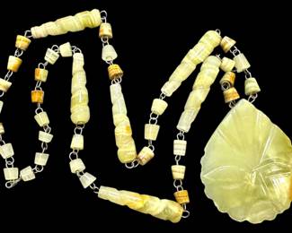 Mayan Carved Stone Necklace