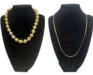 2 Monet Gold Tone Necklaces