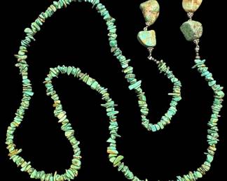 Long Strand of Turquoise Stones