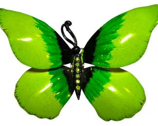 Green Enamel Butterfly Brooch