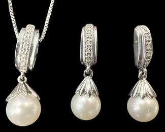 925 Silver Faux Pearl Jewelry Set