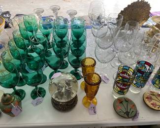 Colorful and clear stem glasses