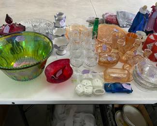 Assortment of colorful glass