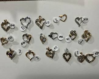 10K and 14K gold pendants