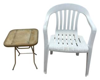 Plastic Chair and Folding Table