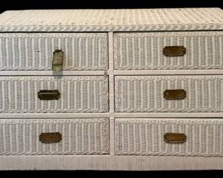 White Wicker Dresser
