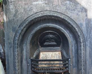black wrought iron fire place
