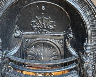 Black wought iron fire place