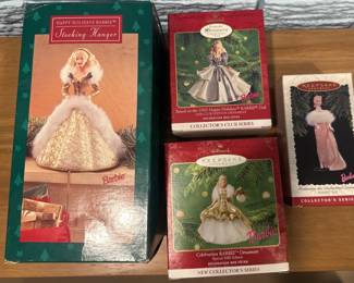 Barbie Ornament Collection Stocking Hanger Set Of 5
