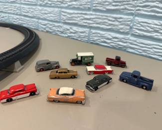 Ho Scale Mixed Era Classic Cars 9 Vehicle Set Trucks, Sedans, Coupes