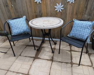 Outdoor Chairs, Pillows & Decorative Table