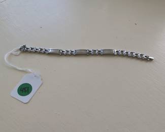 Mens 14k Yellow Gold & Stainless Steel Link Bracelet Heavy Industrial Style