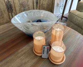 Glass Bowl & Candles