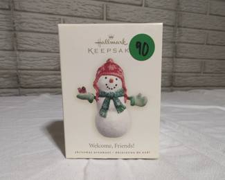 Hallmark 2007 Welcome, Friends! Snowman Ornament Keepsake By Linda Sickman