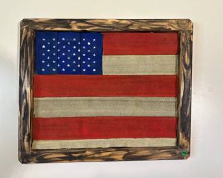 Handmade American Flag Wall Art Retired Fire Hose