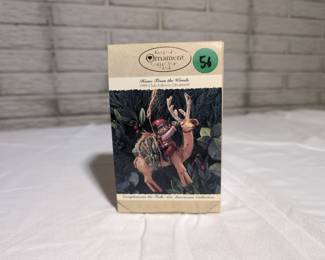 Hallmark 1995 "home From The Woods" Club Ornament Americana Reindeer Scene
